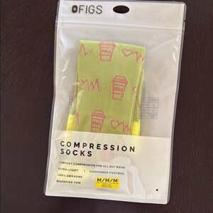 Figs Athletic Socks Green and Pink Compression Comfort